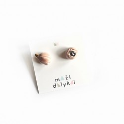 Mini keramikos auskarai “Rožė ir magnolija”
